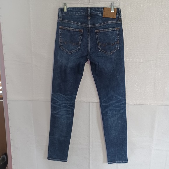 American Eagle Men's 28x32 Skinny Medium Wash Denim Blue Jeans Distressed - Picture 2 of 10